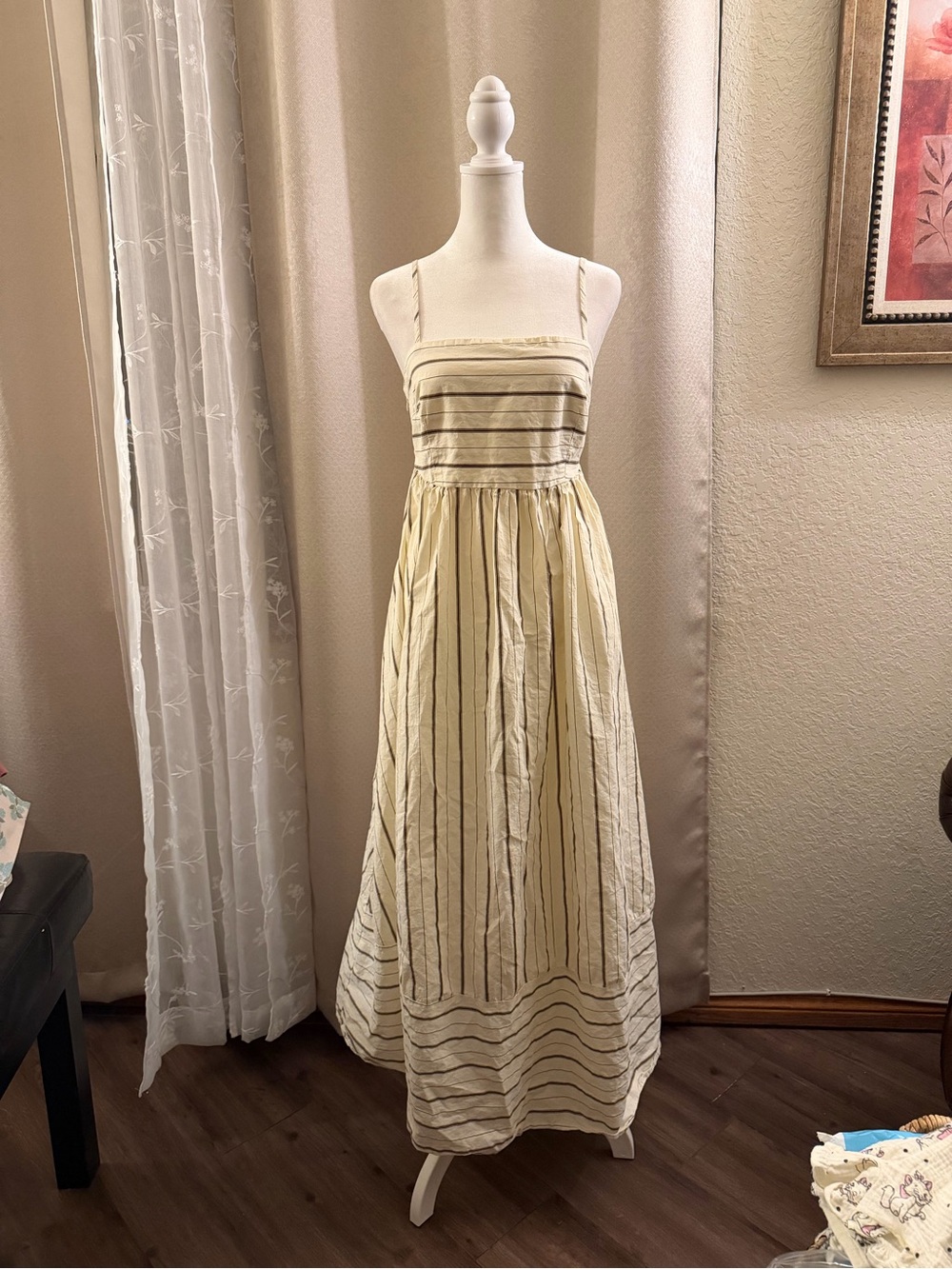 Petal & Pup Cream Striped Maxi Dress